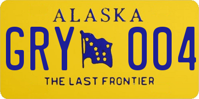 AK license plate GRY004