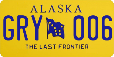 AK license plate GRY006