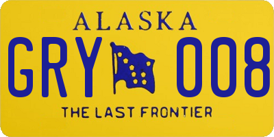 AK license plate GRY008