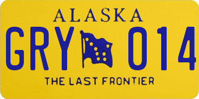 AK license plate GRY014