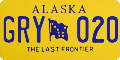 AK license plate GRY020