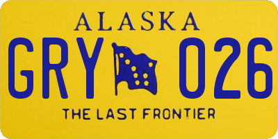AK license plate GRY026