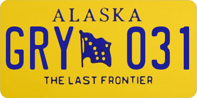 AK license plate GRY031