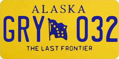 AK license plate GRY032