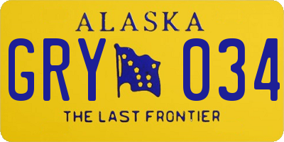 AK license plate GRY034