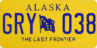 AK license plate GRY038