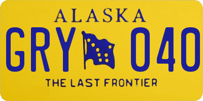 AK license plate GRY040