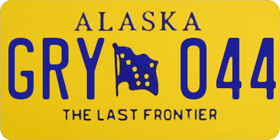 AK license plate GRY044