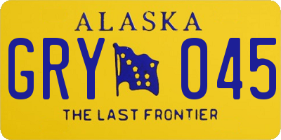 AK license plate GRY045