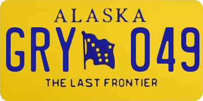 AK license plate GRY049