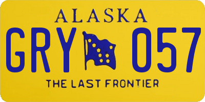 AK license plate GRY057