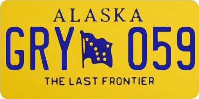 AK license plate GRY059