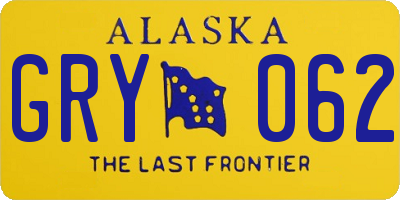 AK license plate GRY062