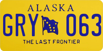 AK license plate GRY063