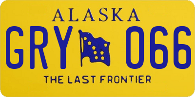 AK license plate GRY066