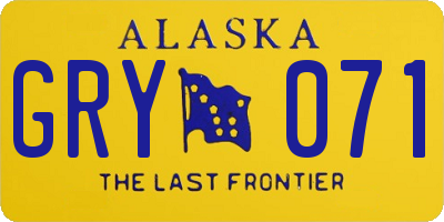 AK license plate GRY071