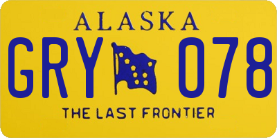 AK license plate GRY078