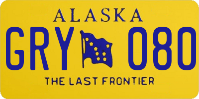 AK license plate GRY080