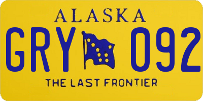 AK license plate GRY092