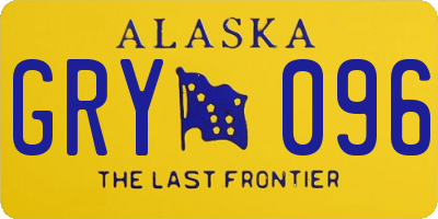 AK license plate GRY096