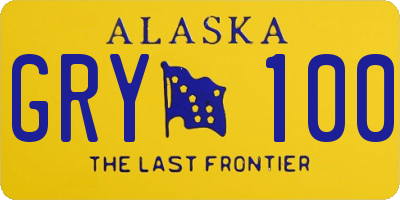 AK license plate GRY100