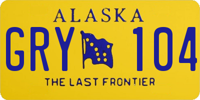 AK license plate GRY104