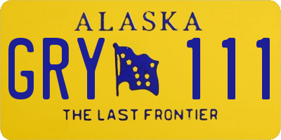 AK license plate GRY111