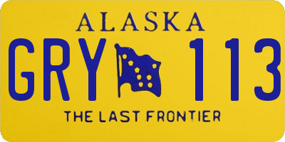 AK license plate GRY113