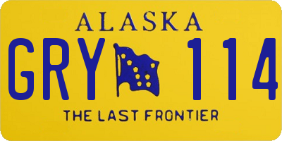 AK license plate GRY114