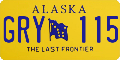 AK license plate GRY115