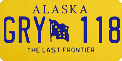 AK license plate GRY118