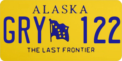 AK license plate GRY122