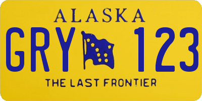 AK license plate GRY123