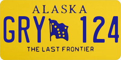 AK license plate GRY124