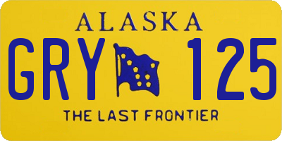 AK license plate GRY125