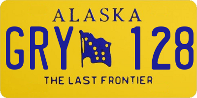 AK license plate GRY128