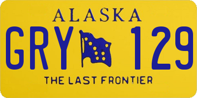 AK license plate GRY129