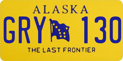 AK license plate GRY130