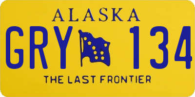 AK license plate GRY134
