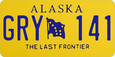 AK license plate GRY141