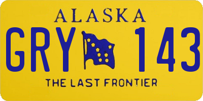 AK license plate GRY143