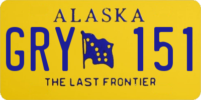 AK license plate GRY151