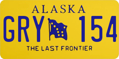 AK license plate GRY154