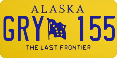 AK license plate GRY155