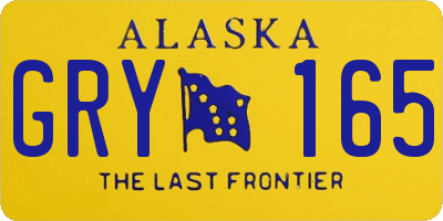 AK license plate GRY165