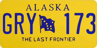 AK license plate GRY173