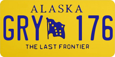 AK license plate GRY176