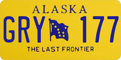 AK license plate GRY177