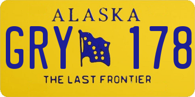 AK license plate GRY178