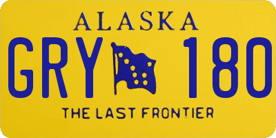 AK license plate GRY180